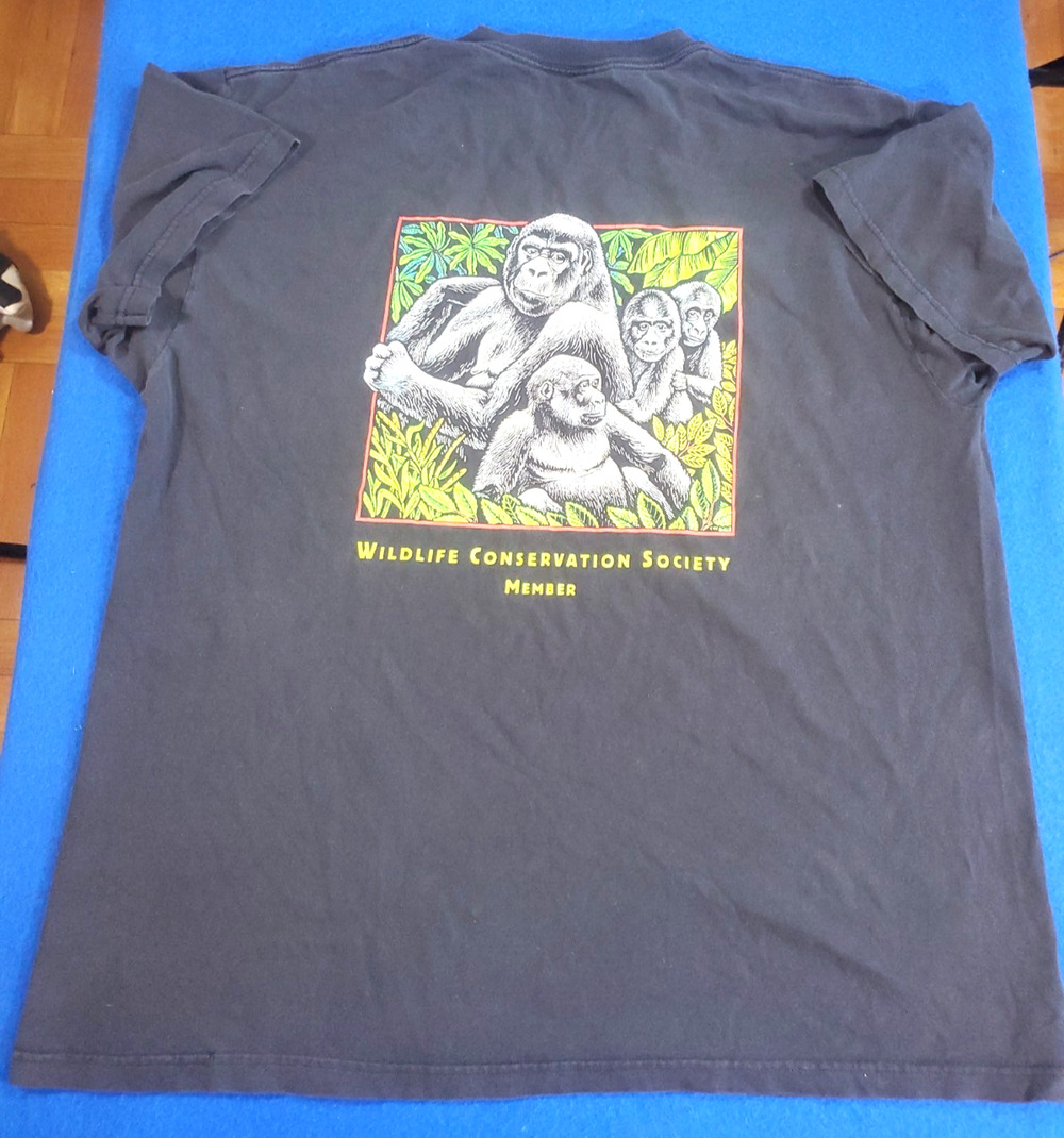 Vtg 90s Wildlife Conservation Society Gorilla T Shirt Mens M Delta Pro Weight